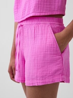 GAP Cotton Gauze Shorts Pink- Medium Petite